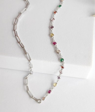 Natural Stone Chain Necklace