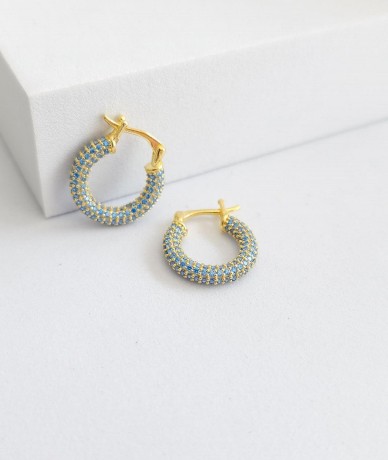 Natural Stone Hoop Earrings